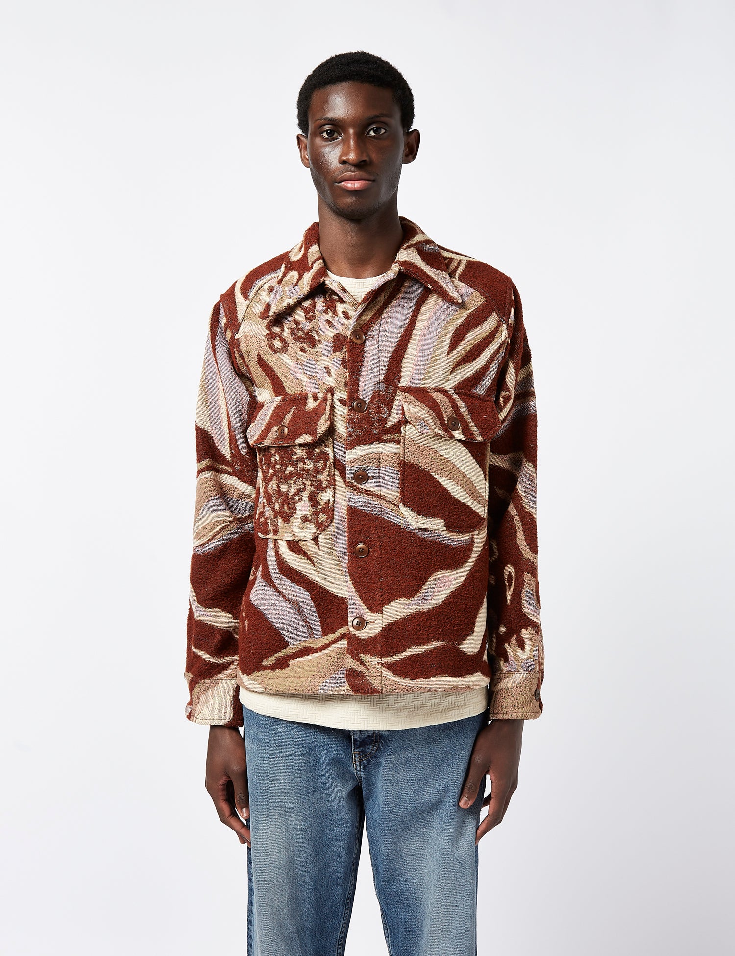 Brown Sunflower CPO Shirt for Men