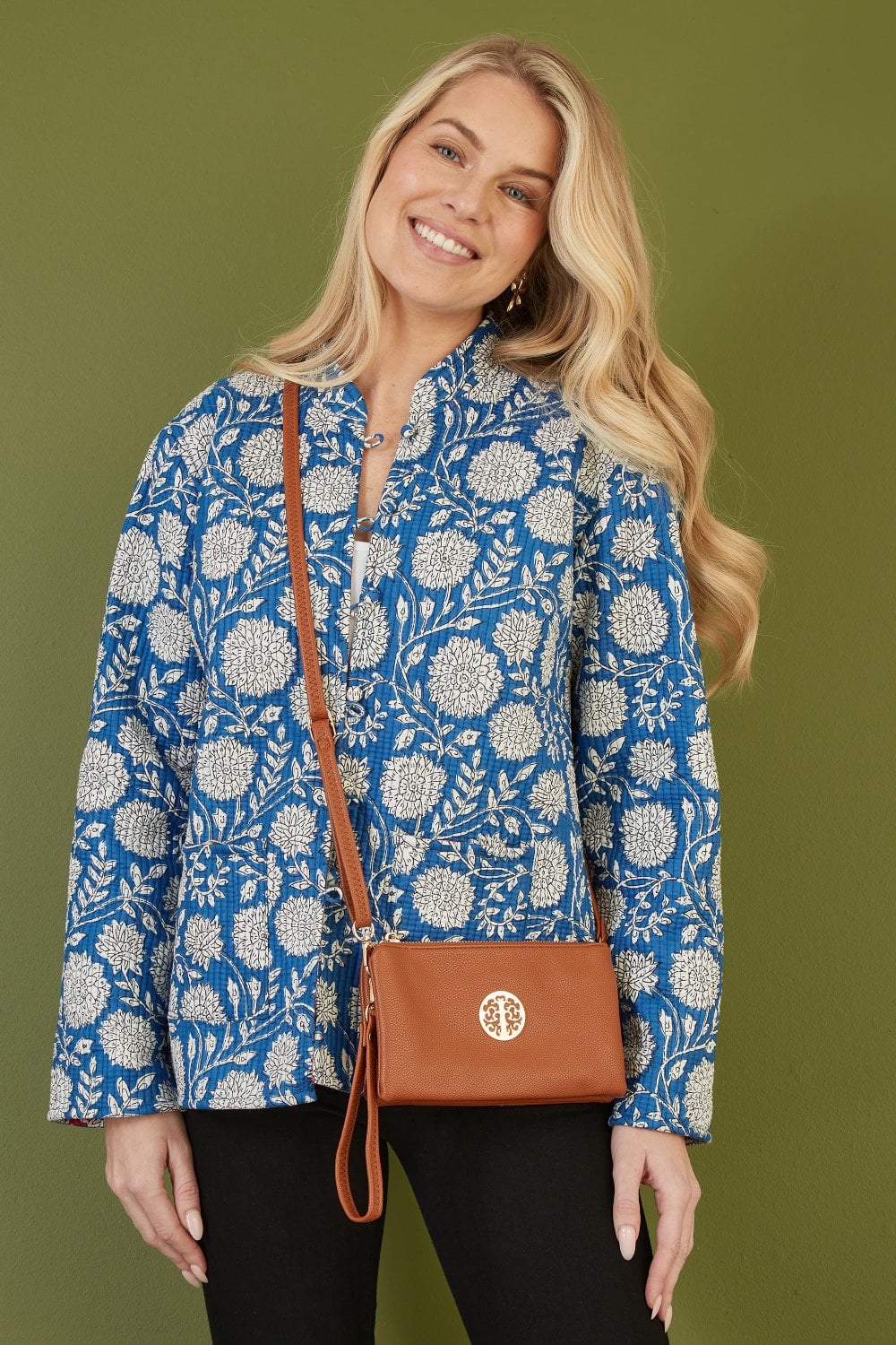 Yumi Brown Tree of Life Crossbody Purse