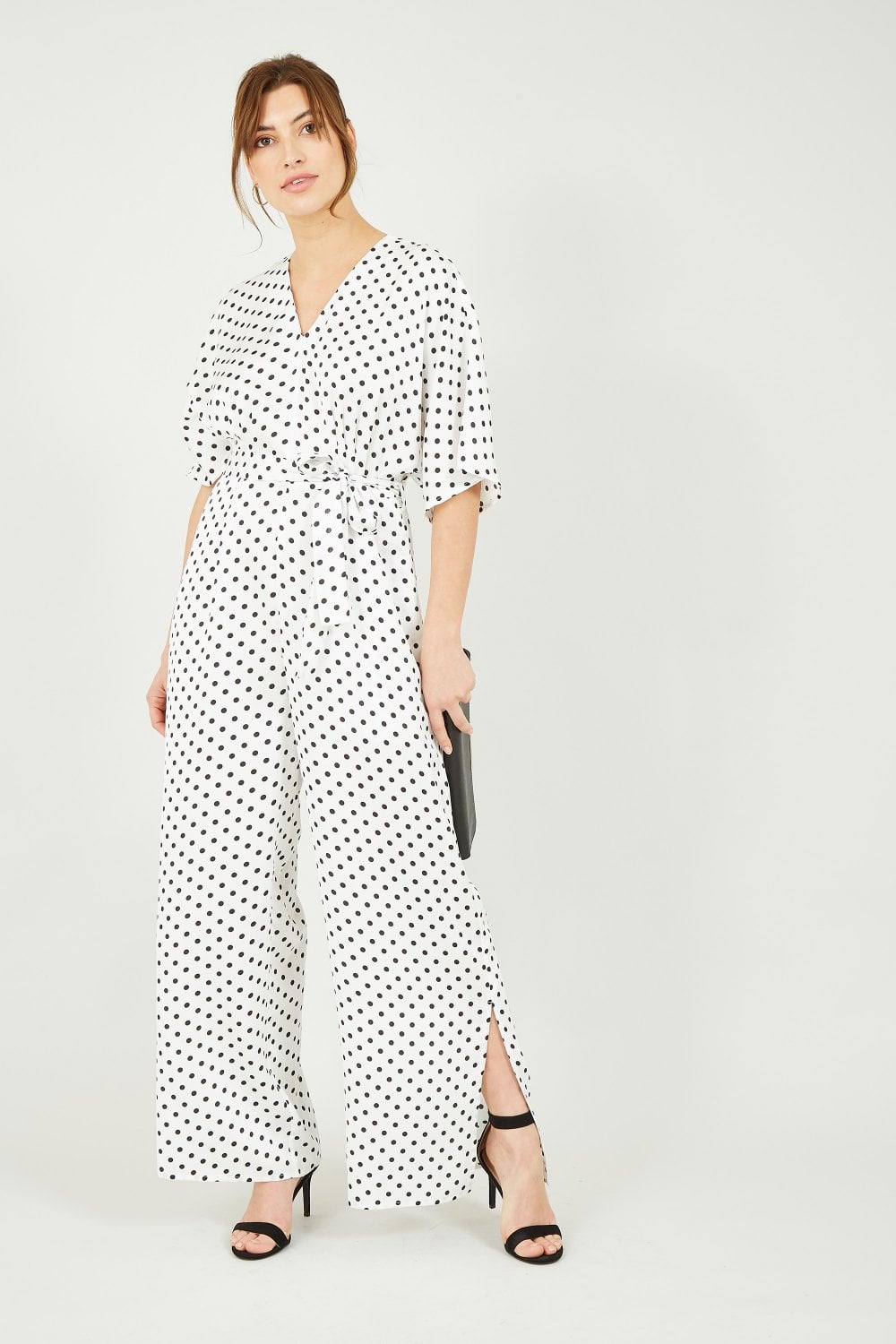 Polka Dot Jumpsuit in Black & White | Yumi