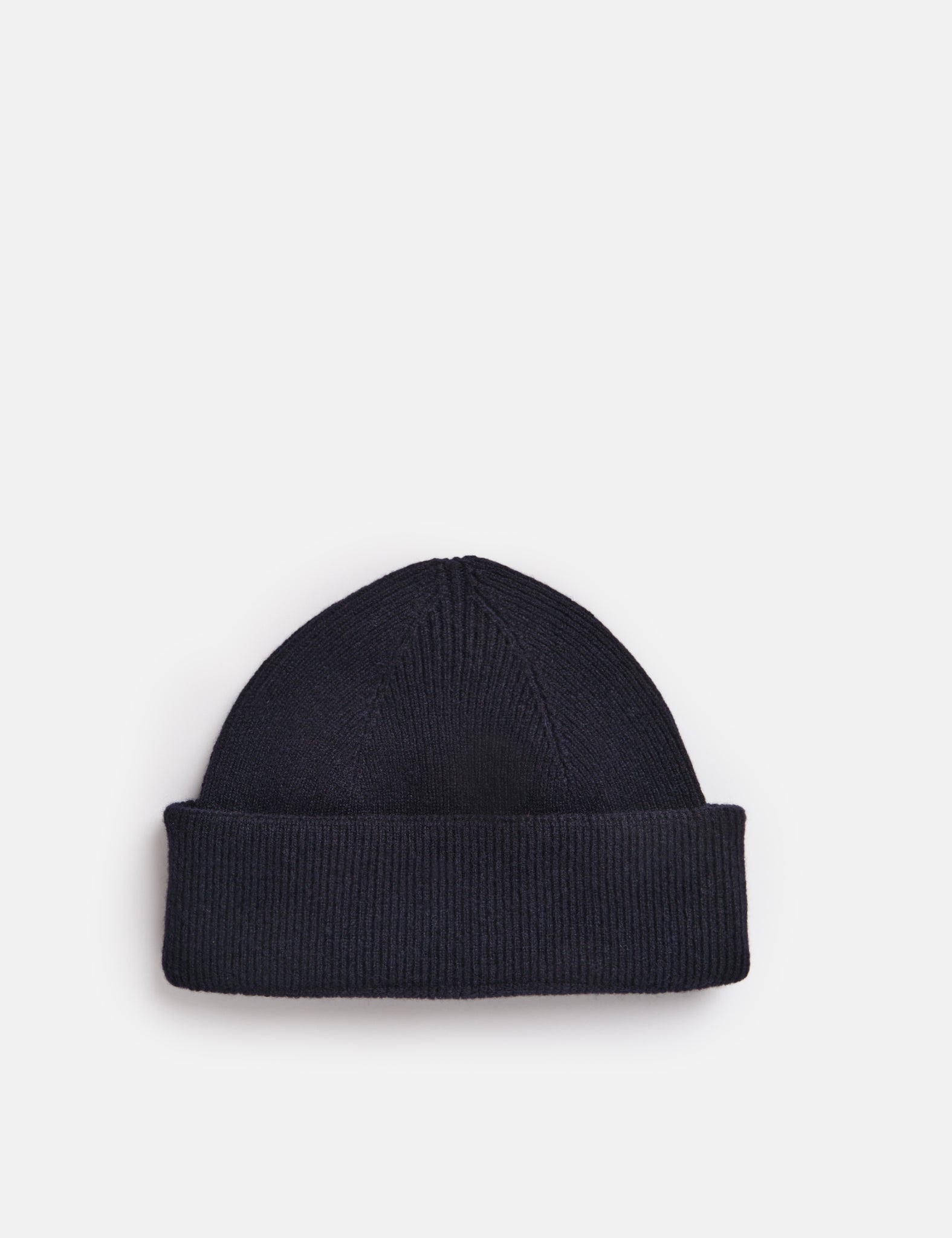 Scottish Knit Fisherman's Beanie - Navy Blue Wool Hat