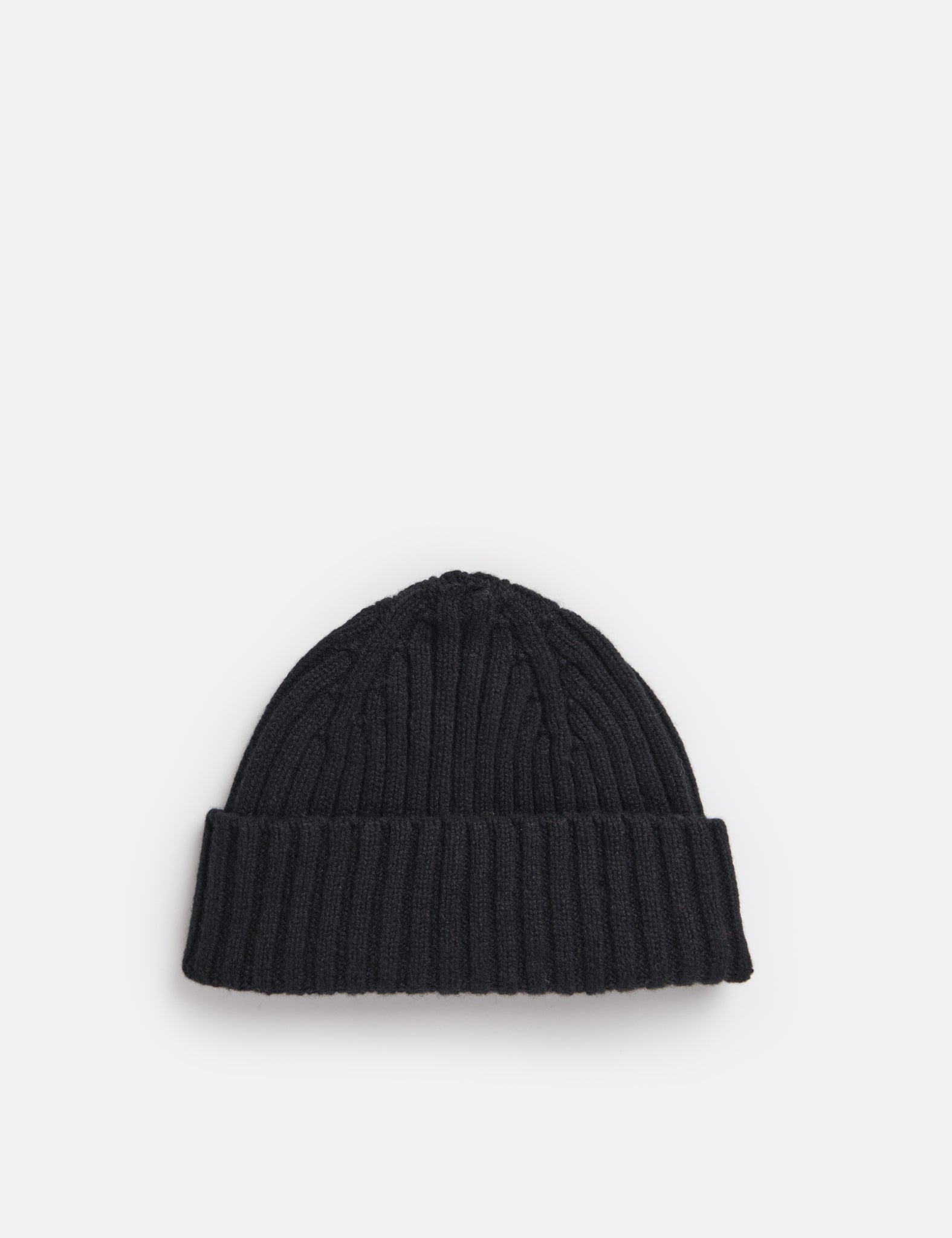 Scottish Wool Beanie Hat - Black, Knitted Warmth