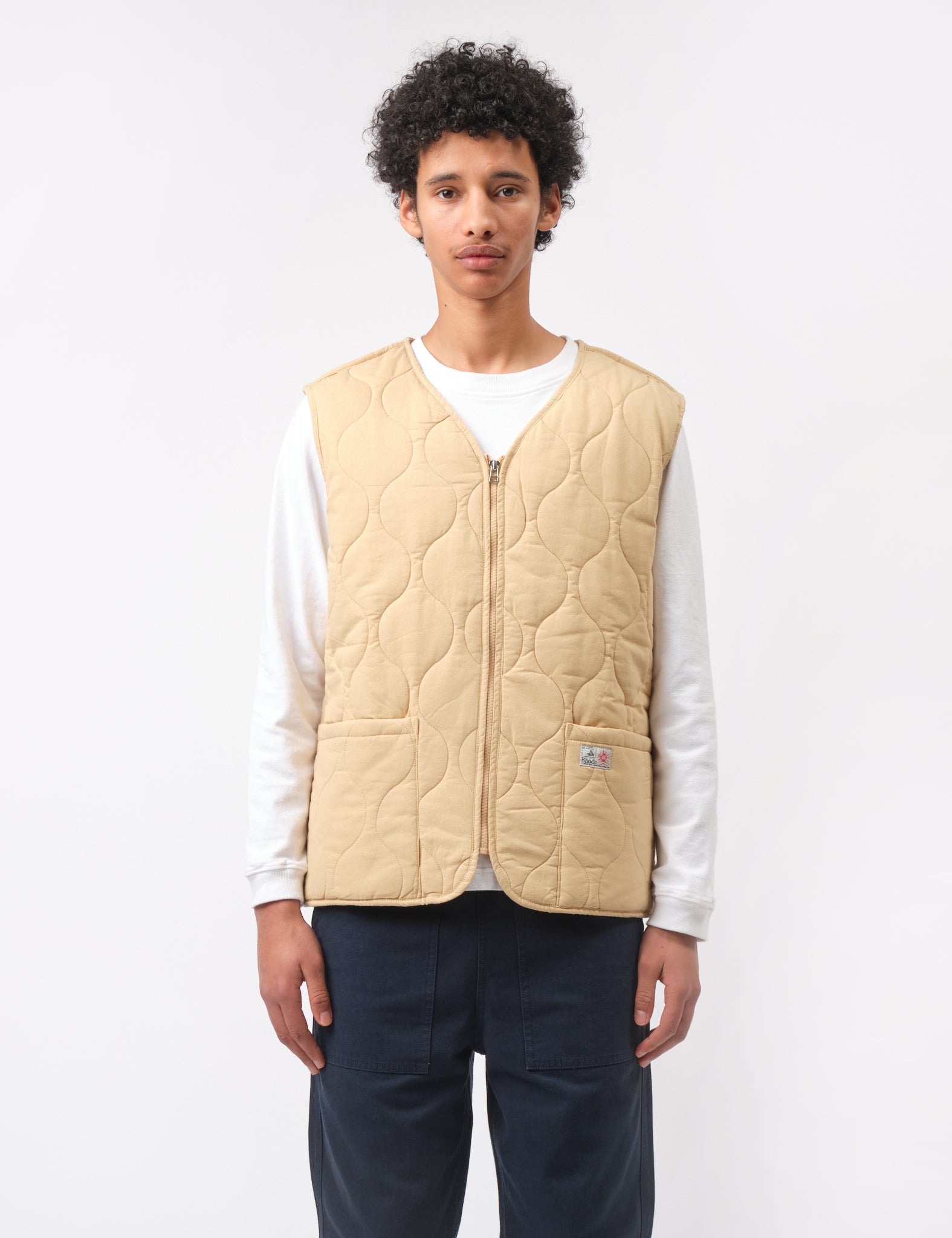 Bhode Parchment Quilted Vest with Zip