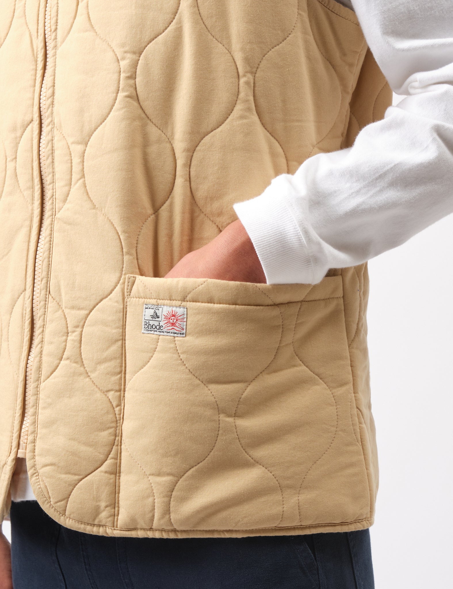 Bhode Parchment Quilted Vest with Zip