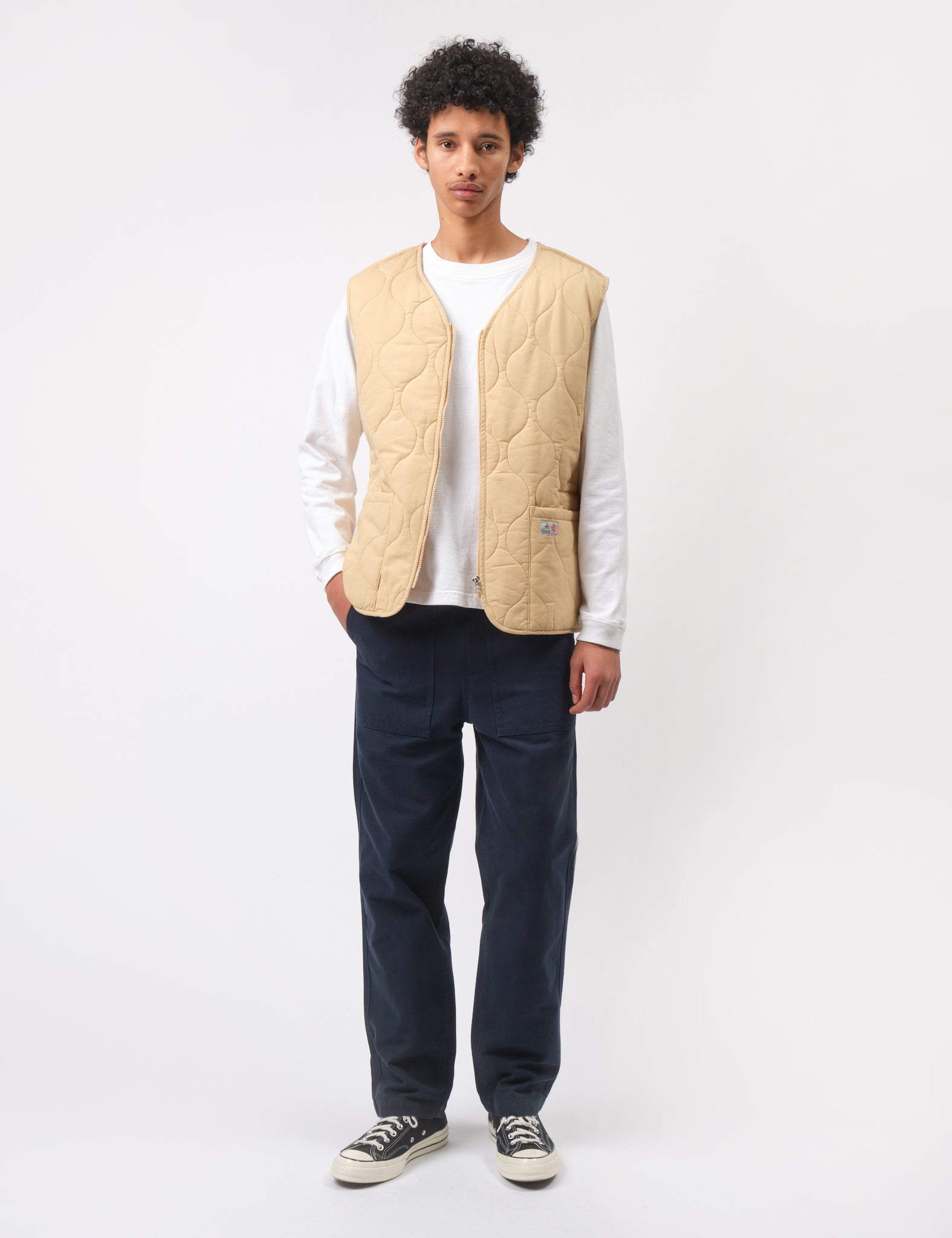 Bhode Parchment Quilted Vest with Zip