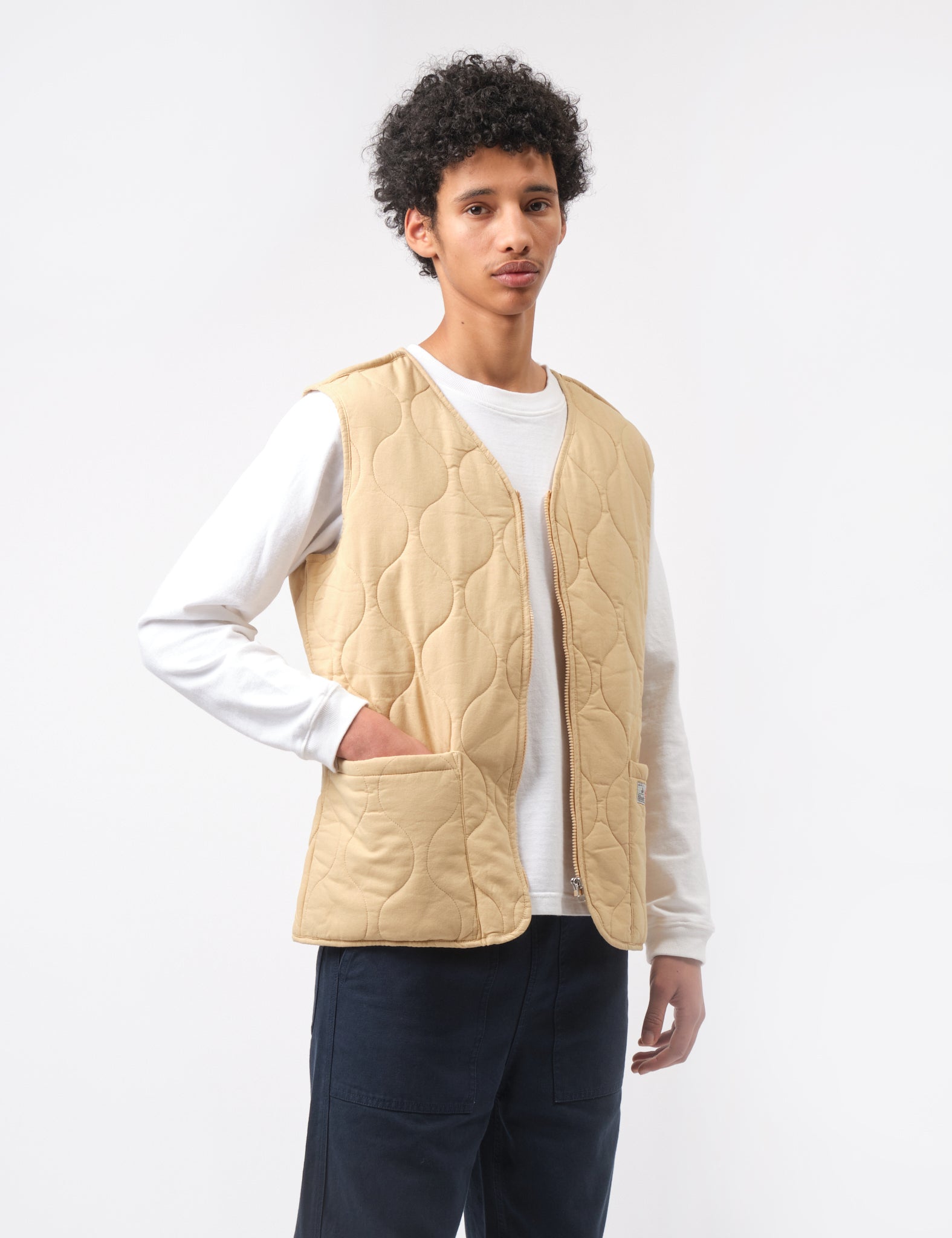 Bhode Parchment Quilted Vest with Zip