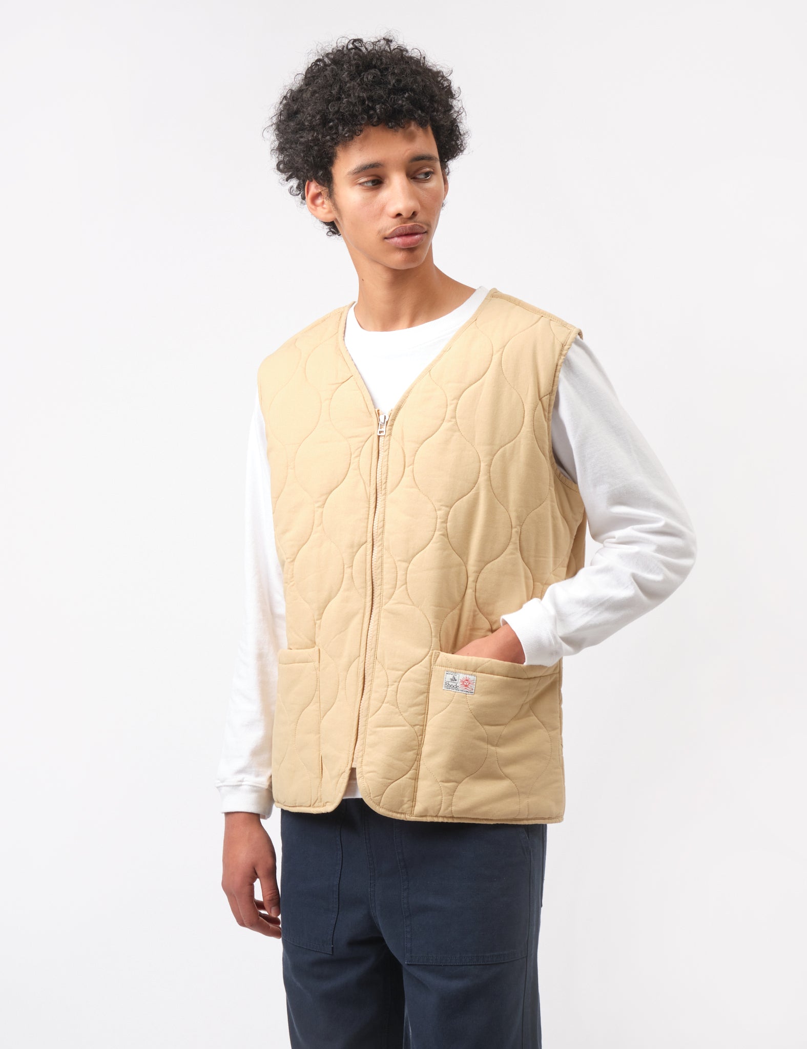 Bhode Parchment Quilted Vest with Zip