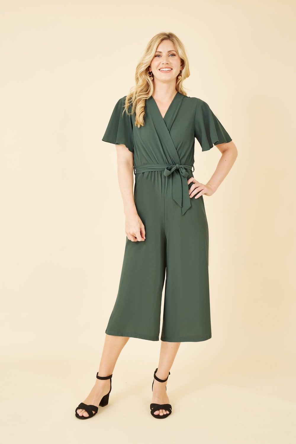 Angel Sleeve Wrap Jumpsuit – Mela Green
